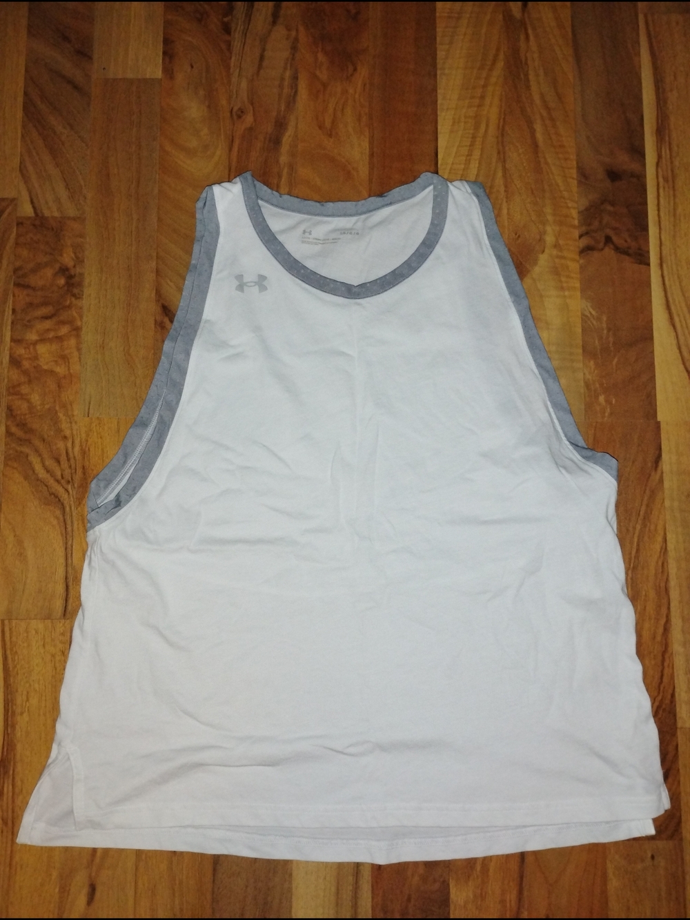 Under Armour White Tank with Light Gray Trim